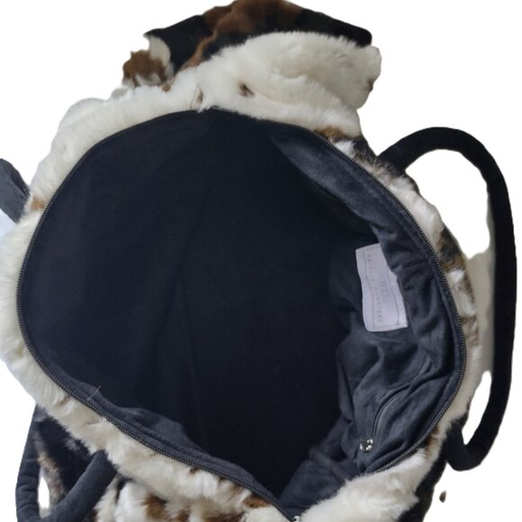 Animal Print Faux Fur Satchel Handbag Weekender by Private Quarters - Picture 6 of 10